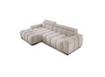 DomoHome Ecksofa, Beige, Textil, Rechteckig, 285x168 cm, Wohnzimmer, Sofas & Couches, Wohnlandschaften, Ecksofas