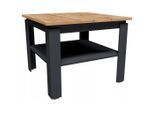 Couchtish, Anthrazit, Eiche Wotan, Holzwerkstoff, 55x43x55 cm, Wohnzimmer, Wohnzimmertische, Couchtische