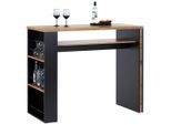 Milino Bartisch, Schwarz, Eiche, Holzwerkstoff, rechteckig, Wange, 55x110.5x138 cm, Stauraum, Esszimmer, Tische, Stehtische