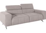 2-Sitzer DOMO COLLECTION "Trento, Kufenfuß oder Einzelfuß, in 2 Breiten 208 oder 238cm, bequem", grau (taupe), B:208cm H:79cm T:104cm, 92% Polyester, 8% Nylon, Sofas, 2-Sitzer, whlw. verstellbare Kopfteile, passend für gängige Saugroboter