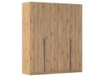 Rauch Möbel , Dunkelgrau, Eiche Artisan , Holzwerkstoff , 4 Fächer , 181x229x54 cm , Blauer Engel, Goldenes M, BQ - Bündnis für Qualität, Made in Germany , in verschiedenen Größen erhältlich ,