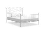 vidaXL Bettgestell, Weiß, Naturmaterialien, 140x200 cm, Schlafzimmer, Betten