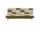 Mid.you Schlafsofa Motiona, Grün, Hellgrün, Hellbraun, Holz, Kautschukholz, massiv, 3-Sitzer, 180x77x91 cm, Liegefunktion, Kinderzimmer & Jugendzimmer, Jugendmöbel, Jugendsofas