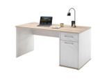 Mid.you Schreibtisch, Weiß, Eiche, Holzwerkstoff, 1 Schublade(n) Schubladen, rechteckig, Wange, 73x76x160 cm, Arbeitszimmer, Schreibtische, Bürotische