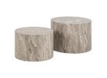 Mid.you Couchtischset, Grau, Holzwerkstoff, 2-teilig, zylindrisch, 58-50x40-33x58-50 cm, FSC Mix, Wohnzimmer, Wohnzimmertische, Satztische
