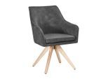 Möbelix , Schwarz , Holz, Textil , Kautschukholz , massiv , Füllung: Schaumstoff , 62x83x63 cm , Sitzfläche 360° drehbar ,