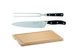 Rösle Tranchierset, Schwarz, Holz, Metall, Bambus, 33.5x3.5x40 cm, rostfrei, Kochen, Küchenmesser, Fleischmesser
