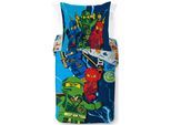 Kinderbettwäsche LEGO "Lego Dragons Rising", bunt (blau), B/L: 135cm x 200cm, 1 Stk., 1 Stk., Linon, B/L: 80cm x 80cm, 2, Linon, Obermaterial: 100% Baumwolle, Bettwäsche, Kinderbettwäsche, 100% Baumwolle