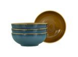 Creatable , Blau, Braun , Keramik , rund , handbemalt, lebensmittelecht, stapelbar ,