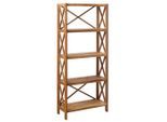 Livetastic Regal X-Shelf Unit 5 Shelves H161 CM, Eiche, Holz, Eiche, massiv, 5 Fächer, 70x161x30 cm, Holzmöbel, Holzregale, Bücherregale Holz