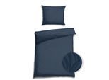 Bettwäsche FLORELLA "Zoma jeans Flausch-Flanell, 100% Baumwolle", blau (jeans), B/L: 140cm x 220cm, 1 Stk., 1 Stk., Flanell, B/L: 70cm x 90cm, Flanell, Obermaterial: 100% Baumwolle CO., Bettwäsche, Bettwäsche