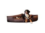 Tierlando ® TRIVIA | Orthopädisches Eckhundebett Polyester Hundebett Dreieckbett braun 1 m, 25 cm, 1 m
