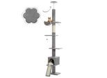 Pawz Road Deckenhoher Katzenbaumturm verstellbar grau