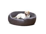 Tierlando LANA Hundebett Hundesofa M L XL Velours MEGA DICK SUPERWEICH schwarz/ graphit 1,2 m, 30 cm, 1,05 m