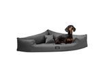 Tierlando ® TRIVIA | Orthopädisches Eckhundebett Polyester Hundebett Dreieckbett hellgrau / grau-meliert 1 m, 25 cm, 1 m