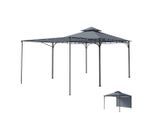 Outsunny Pavillon, Dunkelgrau, Metall, 320x275x320 cm, Sonnenschutz & Sichtschutz, Pavillons & Pergolas, Pavillons