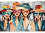 Metallbild GILDE "Bild rechteckig Red Lips Society mehrfarbig", farbe bild(er): mehrfarbig, B:120cm H:80cm T:3cm, Metall, Bilder, Metallbild, Frauenporträt Lippenmotiv Pop-Art-Stil Fashionbild Urban Chic Glamour