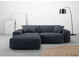 Ecksofa HOME AFFAIRE "Glimminge Breite 234cm, L-Form, auch in Cord, Easy care-Bezug", blau (dunkelblau), B:234cm H:71cm T:191cm, 100% Polyester, Sofas, Ecksofa, Breite 234, Zierkissen