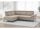 Ecksofa SIT & MORE "Vanity L-Form, B: 254 cm, mit Sitz-, Kopf- und Armteilverstellung", beige (taupe), B:254cm H:84cm T:197cm, 95% Polyester 5% Polyamid, Sofas, Ecksofa, Couch optional mit Schlaffunktion & Bettkasten
