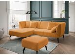 Ecksofa HOME AFFAIRE "Colori modern und bequem, schmale Armlehnen, tolle Detailverarbeitung", gold, B:264cm H:80cm T:160cm, 100% Polyester, Sofas, Ecksofa, Holzfußfarbe wählbar, inkl. 4x Zierkissen