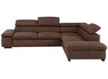 Ecksofa OTTO HOME "Alberto L-Form", braun, B:272cm H:73cm T:226cm, 100% Polyester;Luxus-Microfaser weich (9)0% Polyester / 10% Polyamid;Luxus-Microfaser Vintageoptik (100% Polyester);Microfaser Antiklederoptik (100% Polyester), Sofas, Ecksofa, mit Kopfteilverstellung, wahlweise mit Schlaffunktion