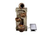 Teamson Home Solar-Gartenbrunnen, Braun, Kunststoff, Stein Optik, 26.2x72.4x31 cm, Gartenzubehör, Gartendeko