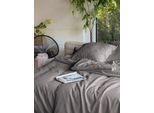 Bettwäsche IRISETTE "Lotus 8940", grau (12 grafit), B/L: 155cm x 220cm, 1 Stk., 1 Stk., Lyocell, B/L: 80cm x 80cm, 2, Lyocell, Obermaterial: 100% Lyocell, Bettwäsche, Bettwäsche, Lyocell, 2 teilig, atmungsaktiv, temperaturausgleichend
