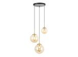 Novel Hängeleuchte, Schwarz, Gold, Bernstein, Metall, Glas, rund,rund, 40x120x46 cm, RoHS, CE, Lampen & Leuchten, Innenbeleuchtung, Hängelampen, Pendelleuchten