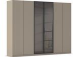 Kleiderschrank OTTO HOME "Schrank Möbel Schlafzimmer Garderobe Mietswohnung WELTNEUHEIT NYLLA", beige (fango), B:271cm H:231cm T:55cm, Holzwerkstoff, Schränke, Kleiderschrank, PATENTIERTES SCHNELLMONTAGESYSTEM mit Glasrahmentüren MADE IN GERMANY