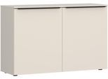 Kommode TOM TAILOR HOME "COLOR PUZZLE 02 – 2 Türen mit farbigem Griff und Füßen", beige (light taupe), B:110cm H:74cm T:42cm, Holzwerkstoff, Melamin, Spanplatte, Sideboards, Kommode