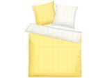 Bettwäsche TOM TAILOR HOME "LARGE CHECK in Gr. 135x200cm oder 155x220cm", gelb (light lemon, crisp weiß), B/L: 200cm x 220cm, 1 Stk., 2 Stk., Renforcé, B/L: 80cm x 80cm & 80cm x 80cm, 3 Stk., Renforcé, Obermaterial: 100% Baumwolle, Bettwäsche, Bettwäsche, new bedroom, gewebtes Label
