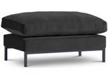 Hocker ANDAS "Welland", anthrazit, B:100cm H:50cm T:60cm, Samtvelours (100% Polyester);Luxus-Microfaser (100% Polyester), Hocker, Hocker, in Knautsch-Optik mit Metallfüßen