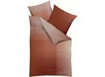 Bettwäsche KAEPPEL "MASTER 100% Baumwolle", orange (terra), B/L: 140cm x 200cm, 1 Stk., 1 Stk., Mako-Satin, B/L: 70cm x 90cm, 2 Stk., Mako-Satin, Obermaterial: 100% Baumwolle, Bettwäsche, Bettwäsche, mit Karomuster, Markenreißverschluss