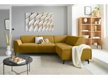 Ecksofa DOMO COLLECTION "Amora, bequem & zeitlos, Breite 263cm, Federkern, L-Form", gelb, B:263cm H:81cm T:191cm, Sofas, Ecksofa, mit Federkern, Fußhöhe passend für gängige Saugroboter