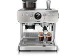 BOSCH Espressomaschine "Bosch halbautomatische Siebträgermaschine HomeCafé Serie 4", silber (edelstahl), B:33,8cm H:41,3cm T:34,7cm, Kaffeemaschinen, Integriertes Mahlwerk, 58mm-Siebträger, 30 Mahlgrade, 5 Direktwahl, Espressomaschine