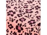 Nicki-Velours "Blumen", rosa-color