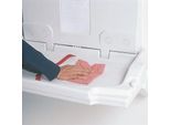 Baby-Wickelstation Rubbermaid®, für die horizontale Wandmontage, antimikrobiell, klappbar, Ablage, Halterung für bis zu 40 Unterlagen, PP, platin