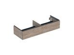 Geberit One Waschtisch-Unterschrank 505076006 133,2x50,4x47cm, 2 Schubladen, Nussbaum hickory/Melamin Holzstruktur