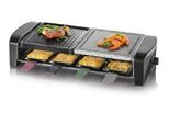SEVERIN Raclette "RG 9645", schwarz (kunststoff), B:54cm H:11,5cm T:38cm, Raclettes, Naturgrillstein & antihaftbeschichtete Grillplatte, 8 Personen, 1400W, Raclette