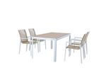 Ambia Garden , Weiß, Teakfarben , Metall , 90x74x160 cm , Europäischer Sicherheitsstandard , UV-beständig ,