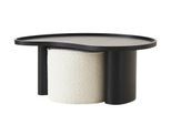 Höffner Selection Couchtisch mit Hocker Aditi ¦ schwarz ¦ Maße (cm): B: 76,2 H: 42
