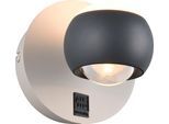MUSTERRING LED Wandleuchte "CANNON, 1-flammige LED Wandlampe 5W 500Lumen 2300-4000K CCT", grau (anthrazit), 2, Ø 10cm H: 14,5cm, 1 Stk., Leuchten, mit Fernbedienung, schwenkbares up-and-down Licht dimmbar Memory, LED Wandleuchte