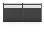 Gartenzaun STAKET PRO "Komplettzaun Paneel 150", schwarz (anthrazit struktur), H:180cm, Aluminium, Glas, Zaunelemente, Gartenzaun, LxH: 368,4x187 cm, 2 Elemente á 180 cm Breite + Flächendruck 84