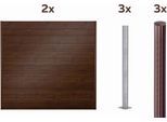 Dichtzaun ALBERTS "Palitio, Profilhöhe 150 mm", braun (holzdekor dunkel, zum aufschrauben), H:180cm, Aluminium, Zaunelemente, Dichtzaun, Aluminium, verschiedene Dekore und Längen