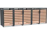 Mülltonnenbox WESTMANN "Lacina", braun (holzoptik, braun), B:332cm H:116cm T:80cm, Metall, Stahl, Aufbewahrungsboxen, Mülltonnenbox, Platz für 5 Mülltonnen je 240 L, BxHxT: 332x80x116 cm