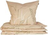 Bettwäsche SCHIESSER "Annic aus weicher Baumwolle in floralem Dessin", beige (sand), B/L: 135cm x 200cm, 1 Stk., 1 Stk., Renforcé, B/L: 80cm x 80cm, 2 Stk., Renforcé, Obermaterial: 100% Baumwolle, Bettwäsche, Bettwäsche, OEKO-TEX MADE IN GREEN