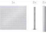Dichtzaun ALBERTS "Palitio, Profilhöhe 150 mm", weiß (weißaluminium ral 9006, zum aufschrauben), H:180cm, Aluminium, Zaunelemente, Dichtzaun, Aluminium, verschiedene Dekore und Längen