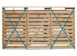 Mülltonnenbox PROMADINO "Vario V Erweiterung", beige (natur), B:92cm H:122cm T:70cm, Massivholz, Metall, Aufbewahrungsboxen, Mülltonnenbox, besonders robust aus zertifiziertem Kiefernholz gefertigt