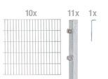 Doppelstabmattenzaun ALBERTS "Grundset", silber (silberfarben), H:180cm, Stahl, Zaunelemente, Doppelstabmattenzaun, Höhe: 80-200 cm, Gesamtlänge: 4-30 m, zum Einbetonieren