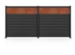 Gartenzaun STAKET PRO "Komplettzaun »Rhombus Mini« Breite 1800 mm + Cortenstahl", schwarz (anthrazit struktur), H:180cm, Aluminium, Sicherheitsglas, Zaunelemente, Gartenzaun, Zaunhöhe 180 cm, Zaunlänge 3,684 - 5,526 m